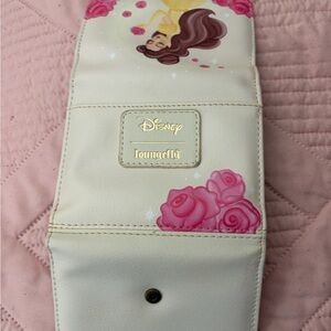 Loungefly Cream Wallet with Pink Rose Belle Design